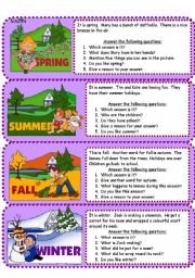 English Worksheet: The four seasons