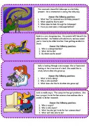 English Worksheet: mini comprehensions