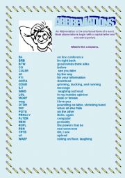 English Worksheet: Abbreviations