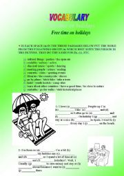 English worksheet: free time on holidays