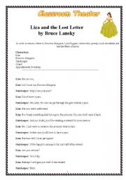 English Worksheet: Liza & the lost letter (classroom play)