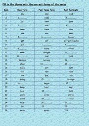 irregular verbs quiz