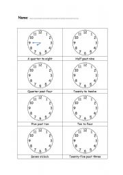 English Worksheet: Clock hands
