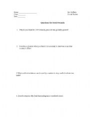 English worksheet: Hotel Rwanda Discussion Questions