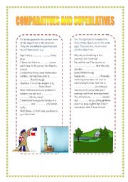 English Worksheet: COMPARATIVES AND SUPERLATIVES I.