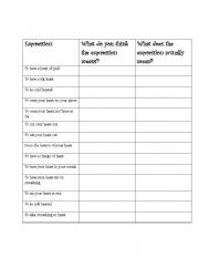 English Worksheet: Heart Idioms