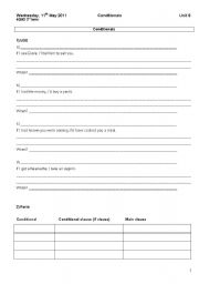 English Worksheet: Conditionals_Revision 