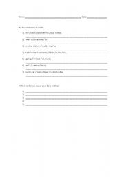 English Worksheet: Simple Present Practice