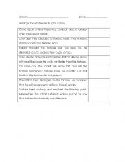 English worksheet: the rabbit and the tortoise