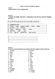 English worksheet: Grammar Game