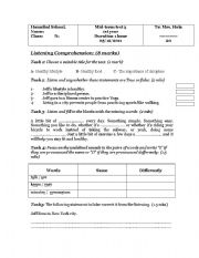 English Worksheet: Mid-term test 3