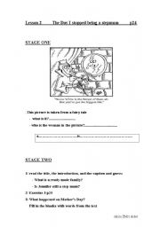 English Worksheet: lesson2 (2nd level) the day i stopped being a stepmum