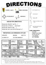 English Worksheet: DIRECTIONS