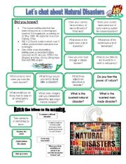 English Worksheet: Lets chat about NATURAL DISASTERS