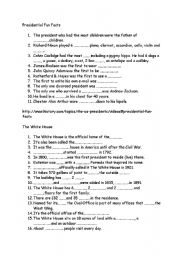 English worksheet: Presidents and the White House