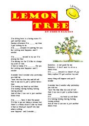 English Worksheet: Lemon Tree (song)