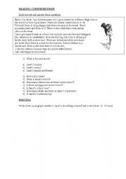 English worksheet: texto simple present