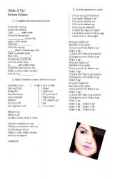 English Worksheet: Selena Gomez - Shake it up