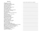 English Worksheet: Song Rio-Song activity