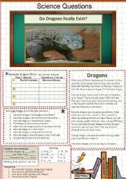 English Worksheet: Do Dragons Really Exist?      15