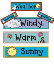 English Worksheet: WEATHER CONDITIONS FLASHCARDS