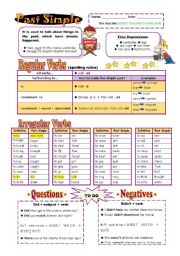 English Worksheet: Past Simple (info + exercises) - UPDATED