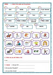 CAN and other VERBS exercises