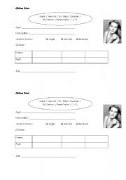 English Worksheet: Cline Dion Worksheet on her life