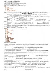 English Worksheet: present perfect or the present perfect continuous 