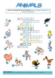 ANIMALS CROSSWORD