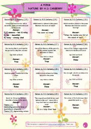 English Worksheet: understanding a poem - a set of game cards no 13 - 24