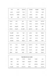 English Worksheet: Past participle bingo