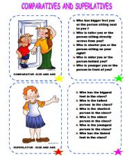English Worksheet: COMPARATIVES AND SUPERLATIVES USING APPLEARANCE, SIZE AND PREPOSITIONS OF PLACE