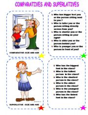 COMPARATIVES AND SUPERLATIVES USING APPLEARANCE, SIZE AND PREPOSITIONS OF PLACE