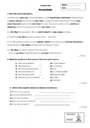 English Worksheet: Simple Present - Routine