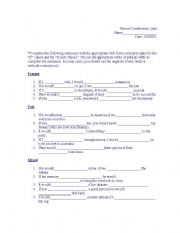 English Worksheet: Unreal Conditionals Quiz