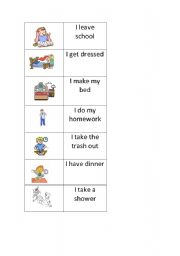 English Worksheet: daily routine domino part 2