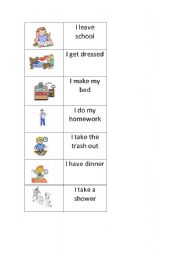 English worksheet: daily routine domino part 2