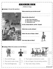 English Worksheet: Chicken Run (The movie) Activities