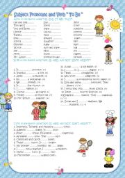 Subject Pronouns and Verb To Be