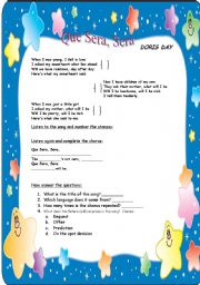 English worksheet: Que sera, sera