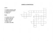 English worksheet: animal cross puzzle