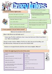 English jokes and funny questions (with answers) - ESL worksheet by  englishspb