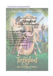 English Worksheet: Tangled Trailer