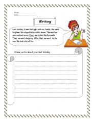English Worksheet: Write about your last holiday