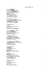 English Worksheet: Pretty pretty Boy Lyrics - Encircle the right lyrics