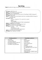 English Worksheet: speaking :bad news!