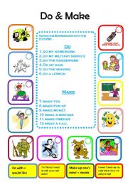 English Worksheet: make do