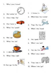 English Worksheet: Past Simple Irregular Speaking Practice