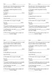 English worksheet: quiz